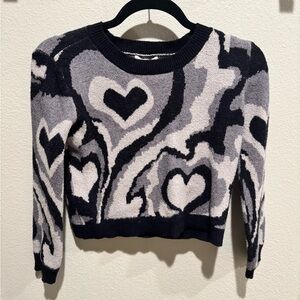 PacSun Full Tilt Girls Crop Heart Swirl Sweater